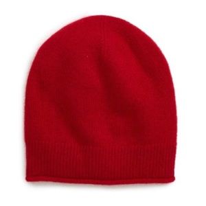 🌹Halogen Slouchy Cashmere Beanie Red